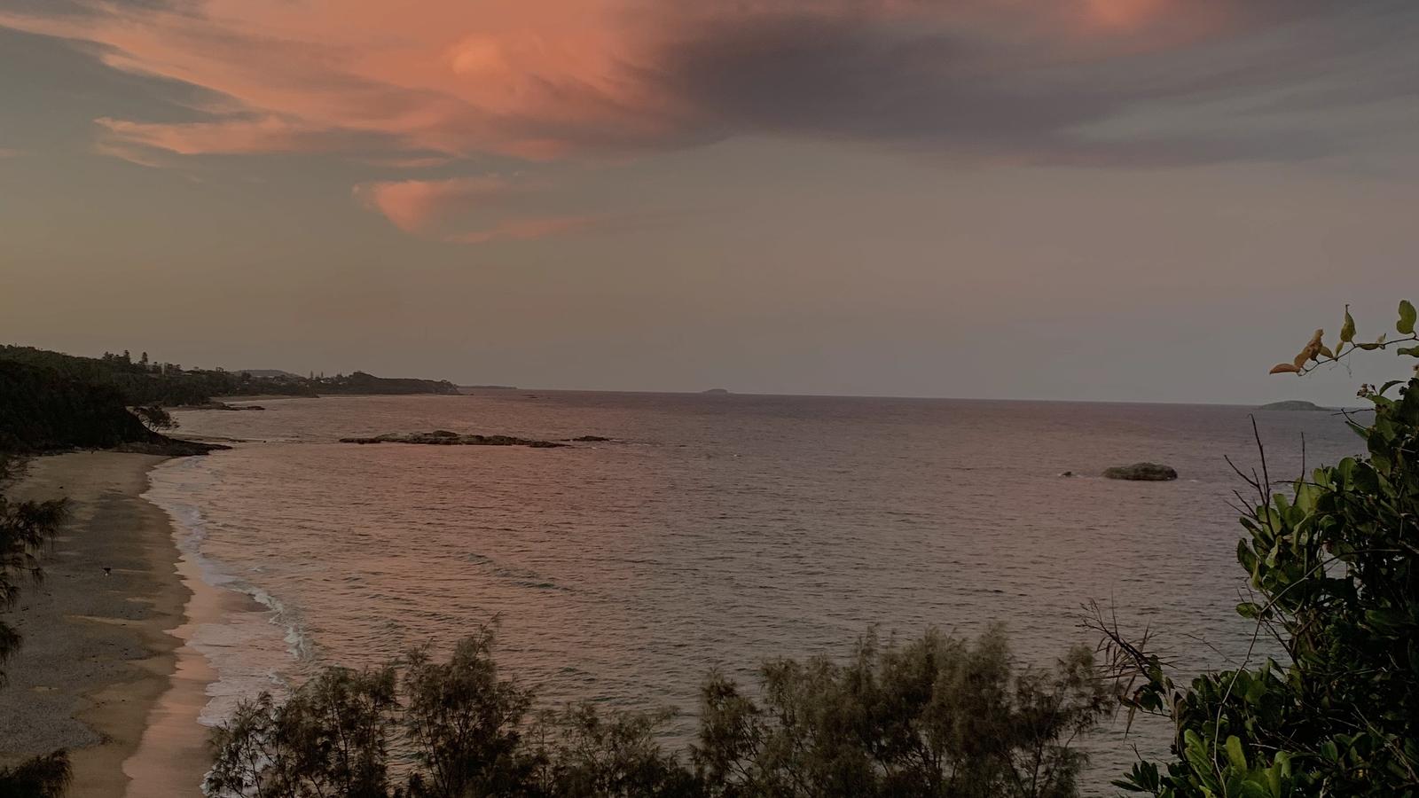 Korora Beach at sunset on the Coffs Coast