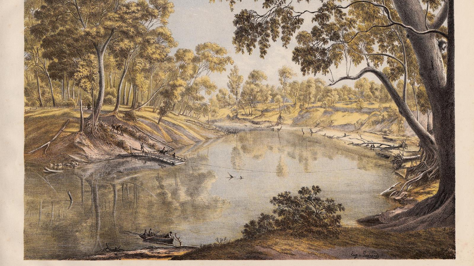 1860s painting of the Goulburn River near Shepparton by Eugene von Guerard